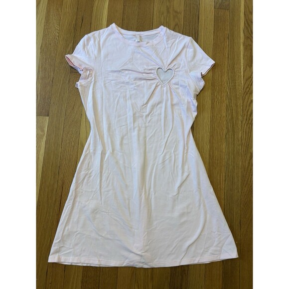 Skims Cotton Jersey Heart Mini Dress CHERRY BLOSSOM Valentine’s Day Pink Size 2X - Picture 1 of 5